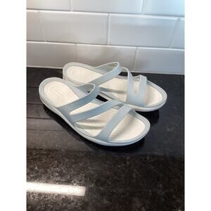 Crocs Women's Beach Summer Swiftwater Slides Flip Flop Sandals Gray Size 8